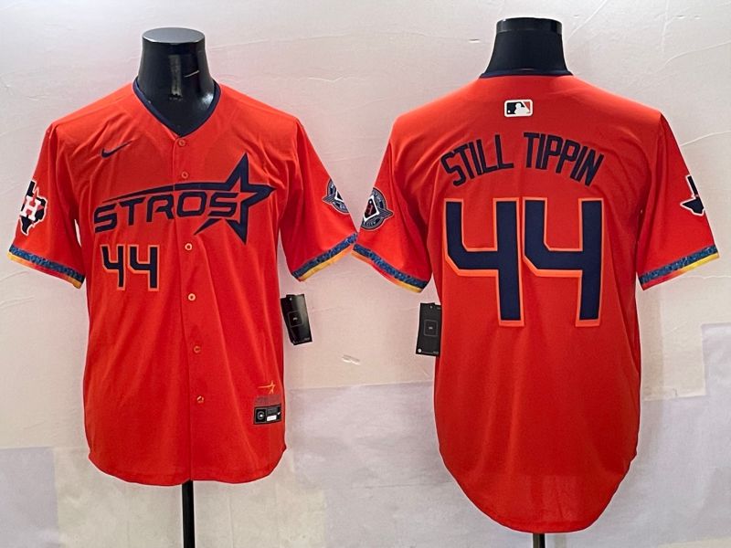 Men Houston Astros 44 Still Tippin Orange Fourth generation Joint Name 2025 Nike MLB Jersey style 7